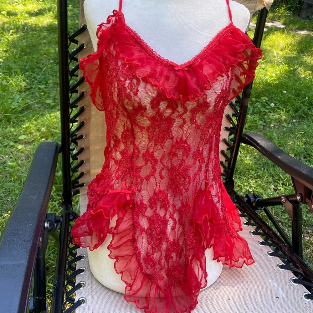 Red Lace 90s Lingerie